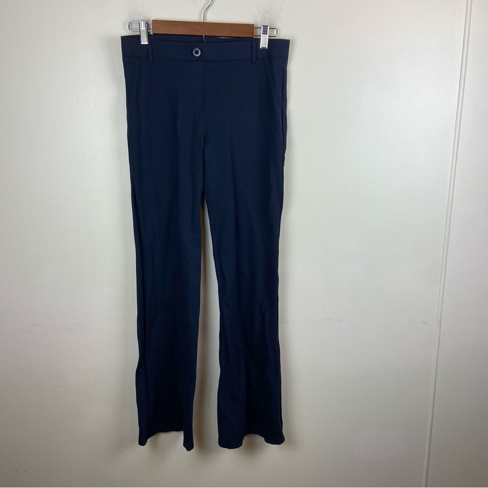 Betabrand Classic Dress Pants Yoga Pants Bootcut Navy Blue Stretch Office Work M - Picture 6 of 13
